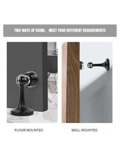 Generic Magnetic Door Stops Door Stopper Stainless Steel Magnetic Doorstop Brushed Satin Nickel, Black Wall Floor Mounted Door Holder Door Catch for Bedroom Bathroom Kitchen Home Office  - Image 2