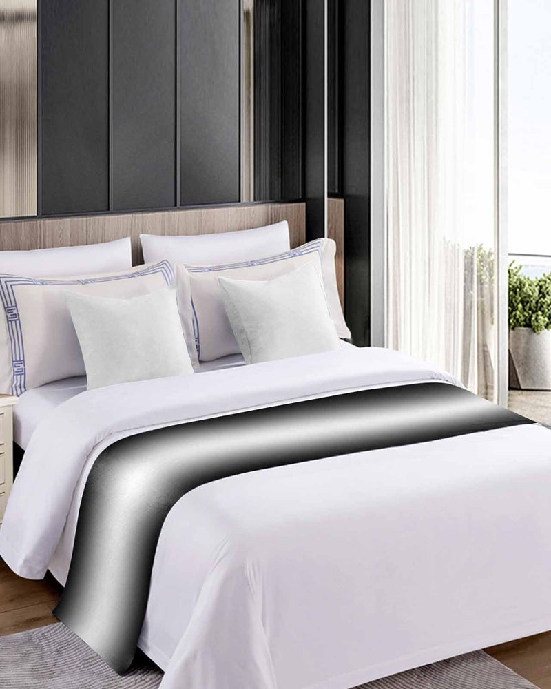 Black Ombre Bed Runner 102x20 Inch For Cal King Size Bed Modern Abstract Decorative Throw - Image 5