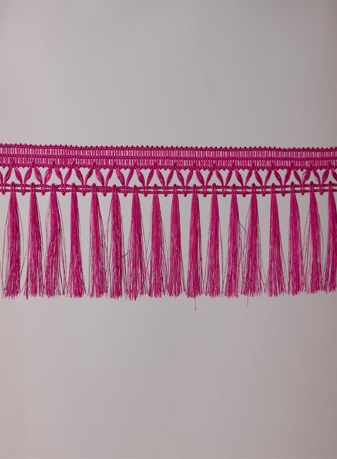 Anida lace Tassel Fringe Sequence Lace Border for Dresse, Saree, Lehenga, Dupatta, Bag, Craft and Decorations Colour (9 Metre) (Rani) - Image 3