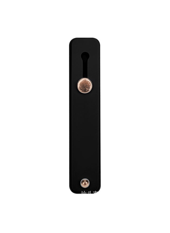Generic Silicone Mobile Phone Ring Bracket Solid Color Push-pull Mobile Phone Back Sticker Silicone Push-pull Live Lazy Stand-Color:Black-Style:K167 Bare Metal  - Image 1