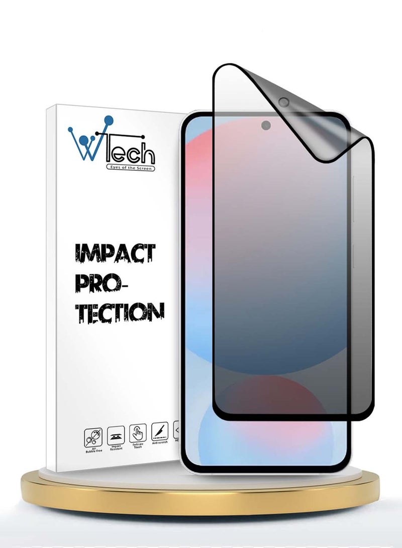 دبليو تيك سامسونج جالاكسي A56 5G 2024 بريميوم نانو سيراميك الخصوصية الغراء الكامل غطاء كامل غير لامع واقي شاشة مرن - شفاف / أسود - Image 1