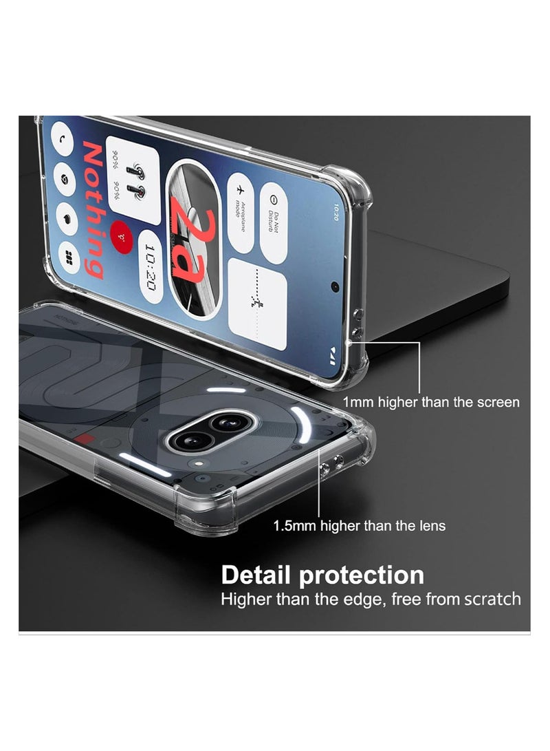 Fankalo [1+2 Sets] For Nothing Phone 2a Case Cover & Screen Protector TPU Slim Shockproof Case Cover Air Cushion [Not Easy to Yellow] - Image 5