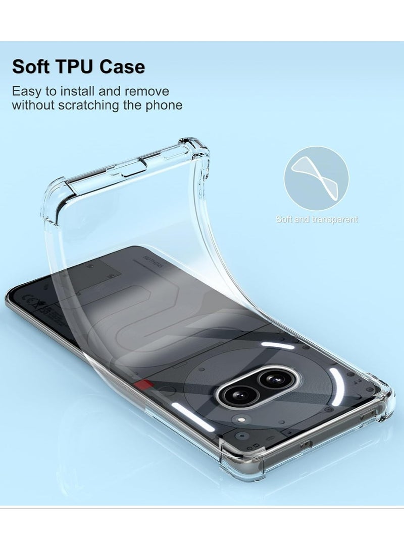 Fankalo [1+2 Sets] For Nothing Phone 2a Case Cover & Screen Protector TPU Slim Shockproof Case Cover Air Cushion [Not Easy to Yellow] - Image 3