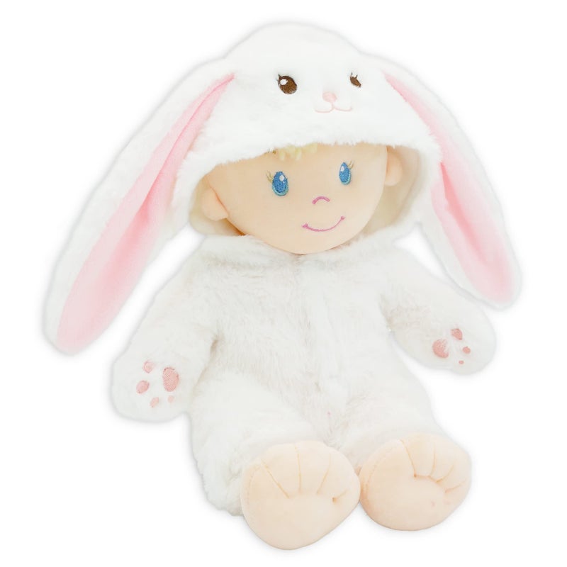 June Garden 12" Sweet Dolly Snowbun - Stuffed Ultra Soft Baby Doll for Birth and Up - Bunny Outfit - Image 1