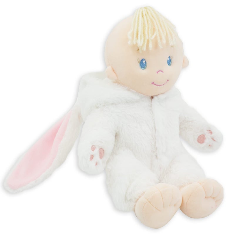 June Garden 12" Sweet Dolly Snowbun - Stuffed Ultra Soft Baby Doll for Birth and Up - Bunny Outfit - Image 2
