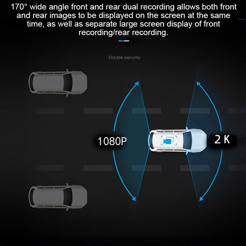 Dual Lens Car Video Recorder Auto Dash Cam Car Camera Recorder Night Viewing Loop Recording DVR 170 Degree Wide Angle Car Camcorder - Image 4