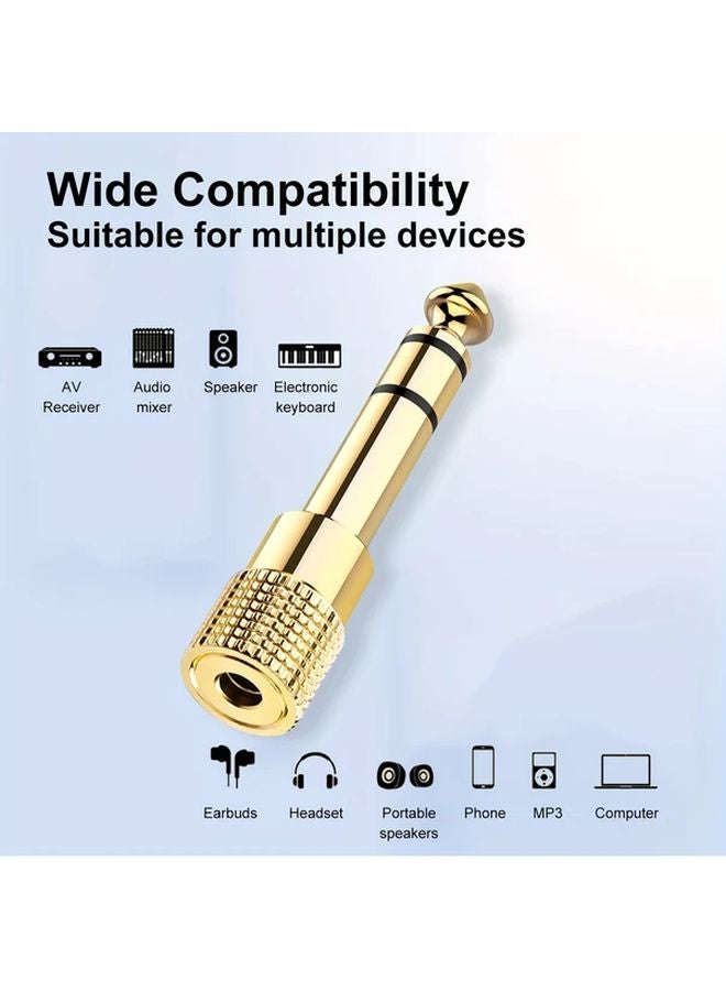 Gold Plated 6.35mm to 3.5mm Audio Adapter 2pcs Stereo TRS Converter Male to Female - Image 5