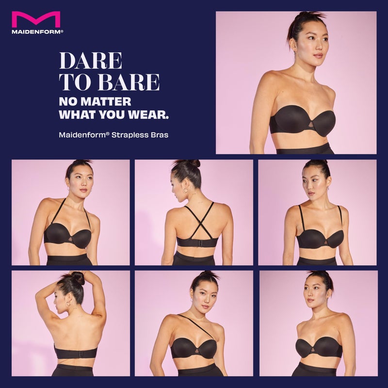 Maidenform Womens Dreamwire Multi-Way Underwire Bra, Strapless 6-Way Convertible Bra, White, 32A US - Image 3
