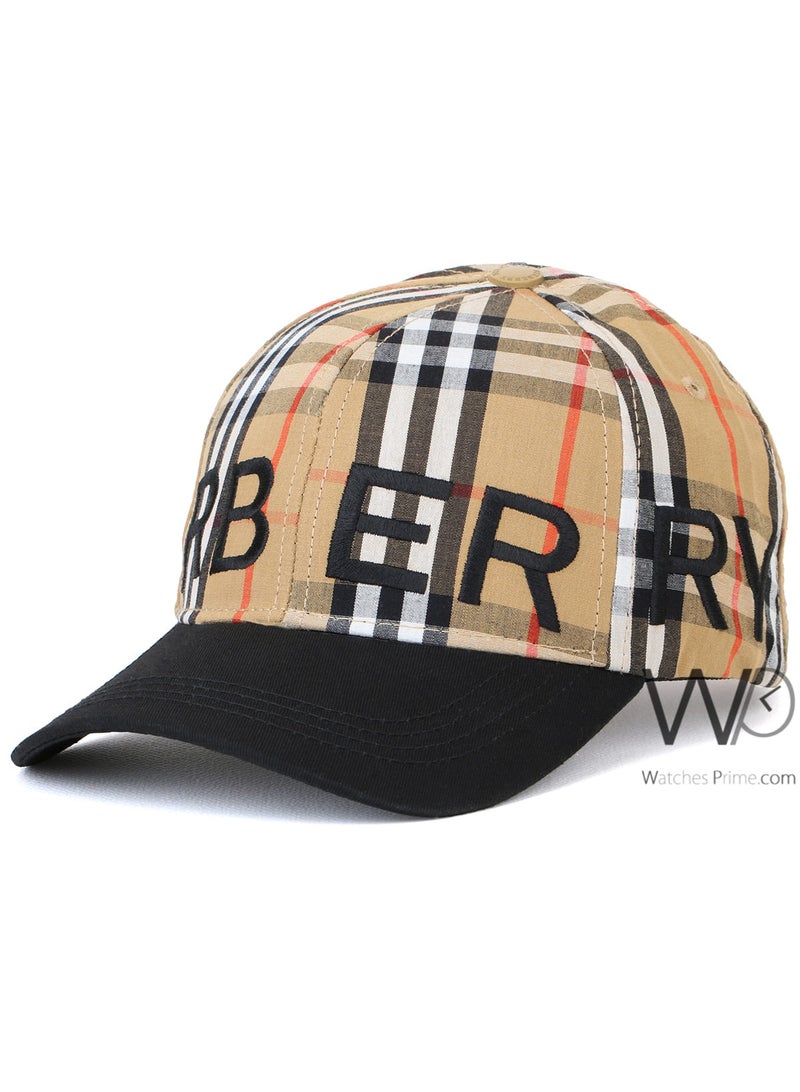BURBERRY Burberry Baseball Beige Motif Icon Stripe Cap Cotton Hat - Image 1