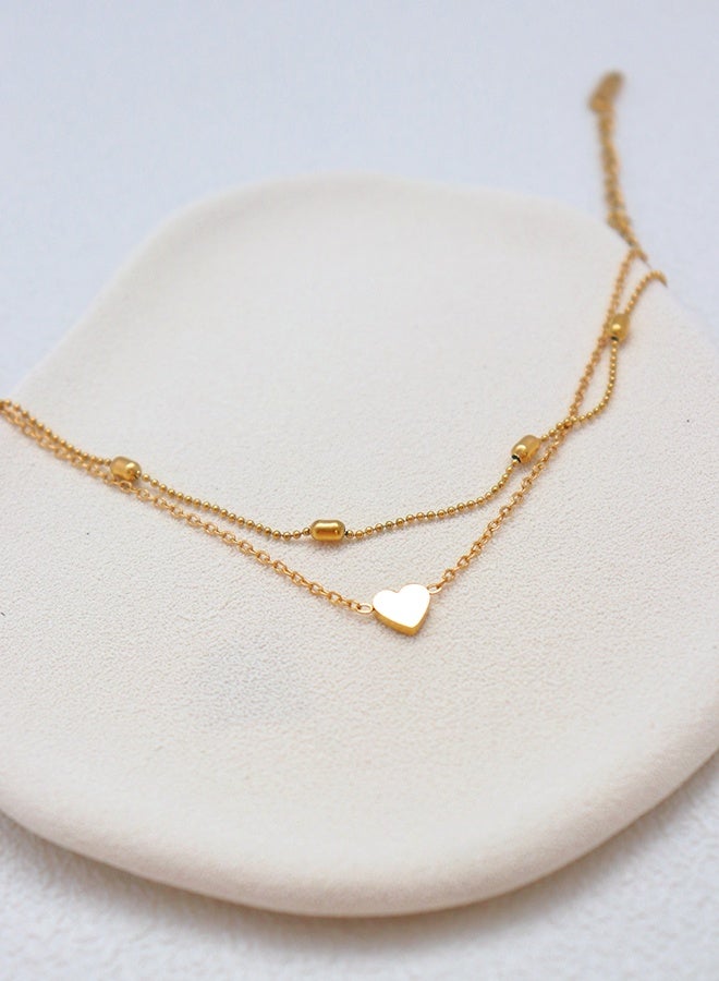 Luxury Gold-Tone Adjustable Layered Anklet for Women - Heart Butterfly/Moon Charm Ankle Bracelet, Dainty Beach Resort Foot Chain Jewelry, Hypoallergenic Summer Gift for Wife/Girlfriend/Daughter (With Gift Box) - Image 2