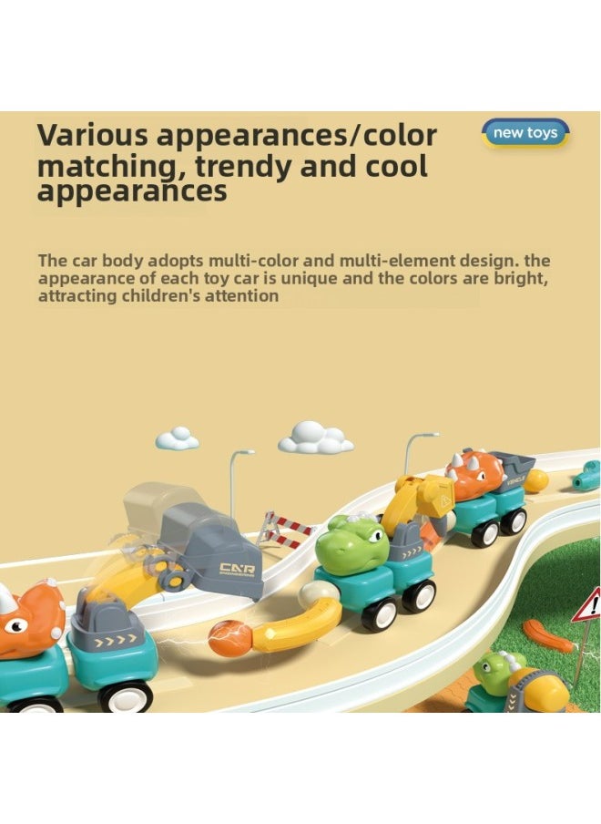 Magnetic Magnetic Suction Small Dinosaur Toy Boy Magnet Magnetic Stick Assembled Engineering Vehicle Dinosaur Model Toy-Color:Magnetic Dinosaur Engineering Vehicle 84pcs 24 Boxes/carton Minimum Batch