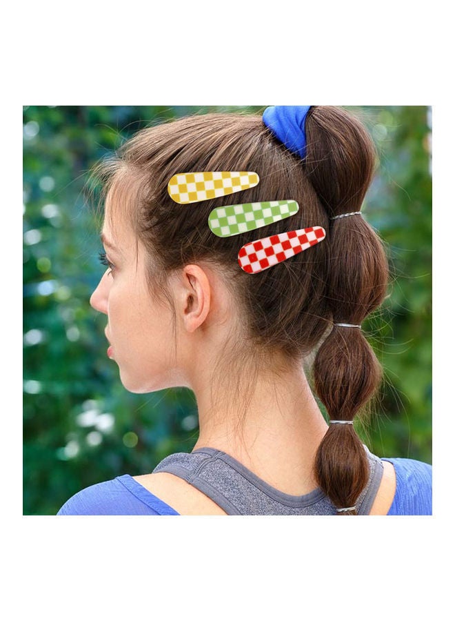 NIBEMINENT Small Snap Metal Hair Clips Set Of 6 Multicolour 6.3cm - Image 4