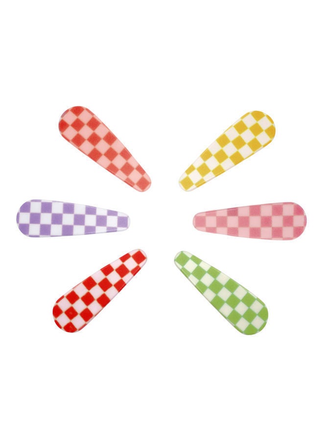 NIBEMINENT Small Snap Metal Hair Clips Set Of 6 Multicolour 6.3cm - Image 1