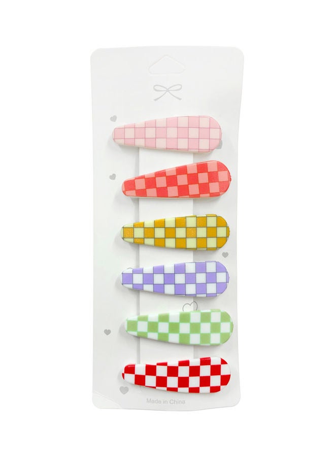 NIBEMINENT Small Snap Metal Hair Clips Set Of 6 Multicolour 6.3cm - Image 2