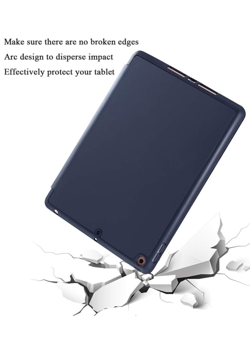 ELTRAZONE iPad 10.2-inch Case (9th/8th/7th Generation, 2021/2020/2019) with Pencil Holder - Slim Soft TPU Trifold Stand Protective Full Body Cover with Auto Sleep/Wake - Navy Blue - Image 2