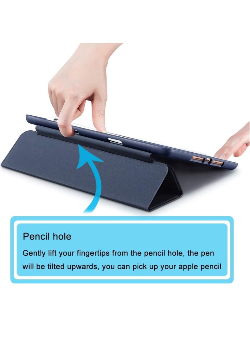 ELTRAZONE iPad 10.2-inch Case (9th/8th/7th Generation, 2021/2020/2019) with Pencil Holder - Slim Soft TPU Trifold Stand Protective Full Body Cover with Auto Sleep/Wake - Navy Blue - Image 4