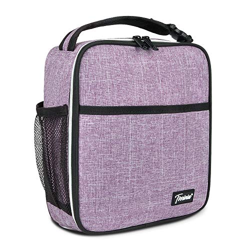 Tirrinia Insulated Kids Lunch Box Back to School, Portable Small Lunch Bag for Office Work Picnic, Reusable Compact Lunchbox Cooler Bag for Girls, Boys, Adults, Purple - Image 1