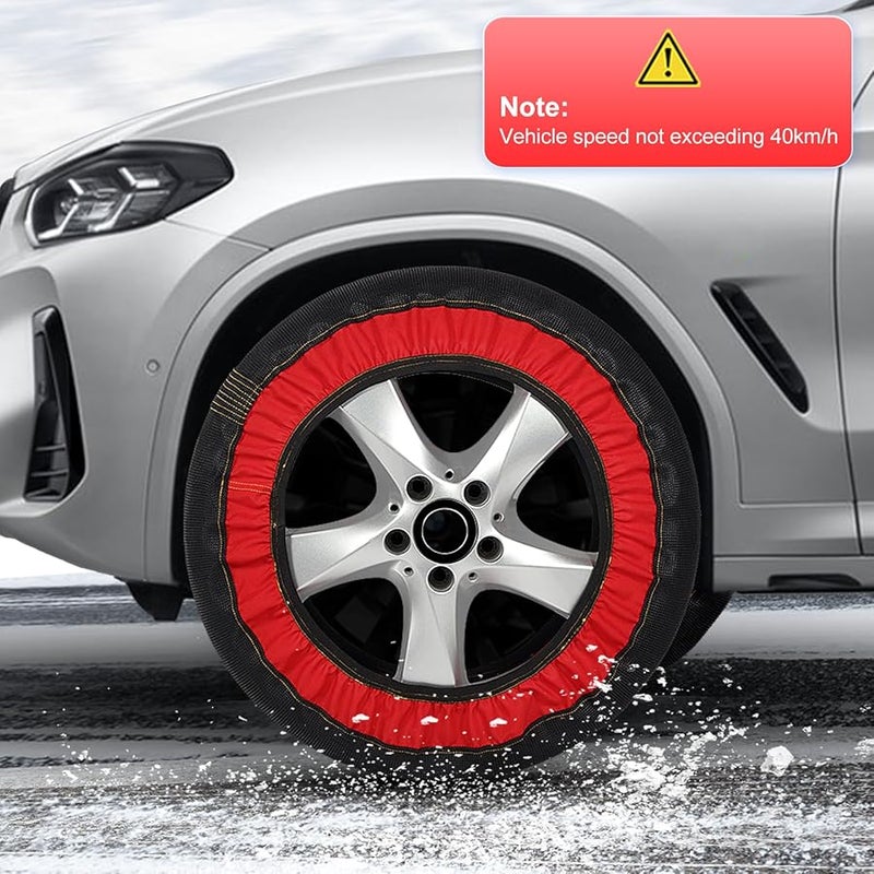 2pcs High Fiber Tire Snow Socks Traction Grips Winter Covers for Cars SUVs Trucks - Image 3