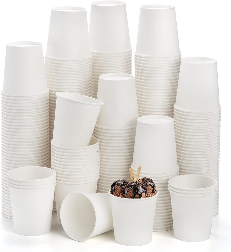 Tebery 300 Pack 6oz Paper Cups 180ml Disposable Coffee  Tea Cups Elegant Design Paper Cup for for Party Camping Picnic Travel
