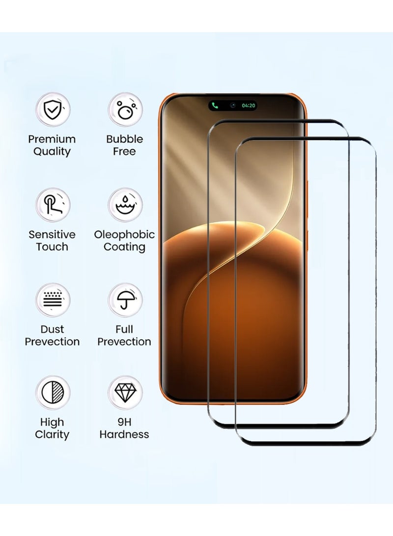 Yunpy [2+1 Packs] for Tecno Camon 50 Ultra Tempered Glass Screen Protector with Camera Lens Film, Including 2 Pack Front Glass and 1 Pack Camera Lens Film, 9H Hardness HD Clear Anti-Scratch Anti-Fingerprint Bubble-Free Case Friendly Screen Protector - Image 3