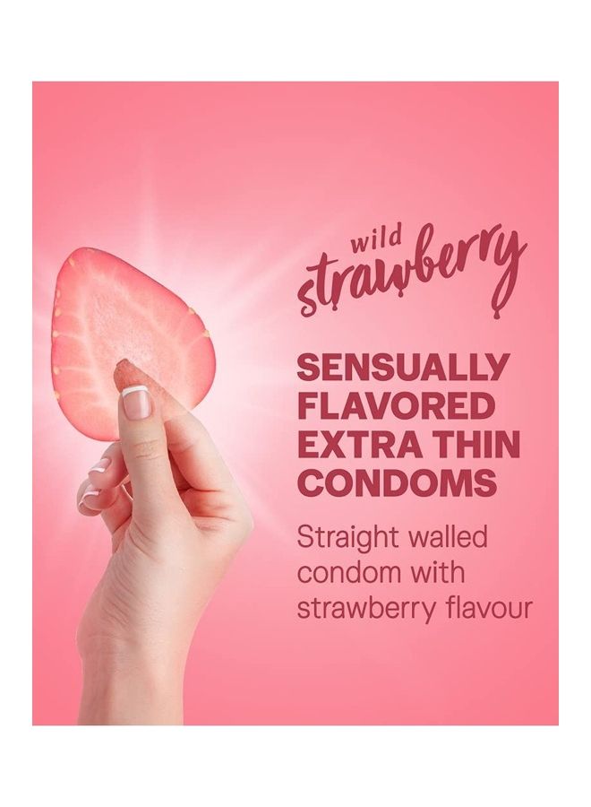 Durex 10-Piece Extra Thin Wild Strawberry Flavoured Condoms For Men, Pack Of 3 - Image 4