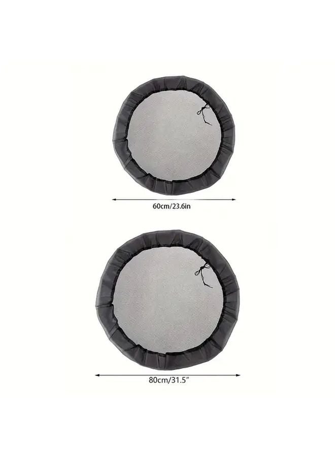 2Pcs 80cm Rain Barrel Cover With Drawstring Leaf Filtering Mesh Lid - Image 4