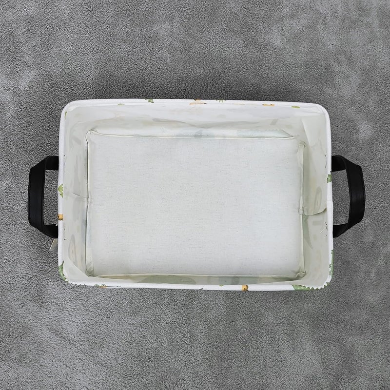 LANGYASHAN Rectangular Storage Bin Collapse Canvas Fabric Cartoon Storage Basket with Handles for Organizing Home Kitchen Boys and Girls Toys Office Closet Shelf Baskets (Rec animal) - Image 4
