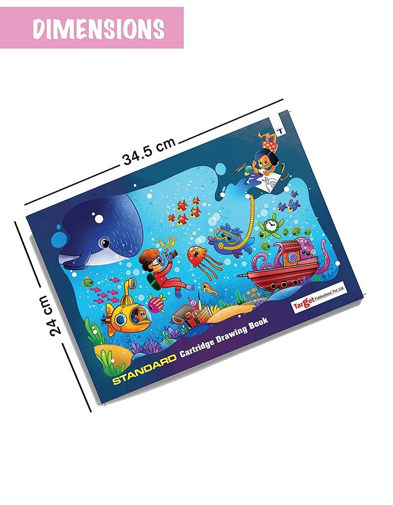 TARGET PUBLICATIONS Drawing Book - Standard Size, 34.5 x 24 cm Approx, 34 White Blank Unruled Page Plain Sketch Pad for Kids | Soft Cover Drawing Sheets for Kids | Painting, Colouring, Sketching | Set of 12 - Image 3