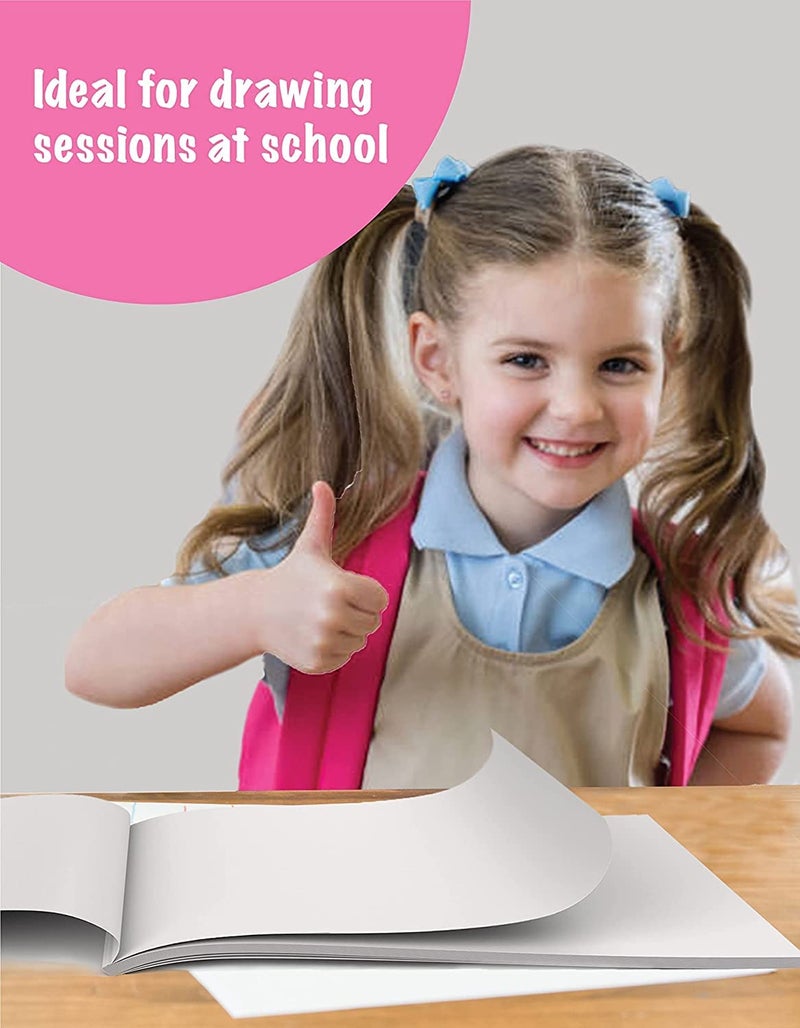 TARGET PUBLICATIONS Drawing Book - Standard Size, 34.5 x 24 cm Approx, 34 White Blank Unruled Page Plain Sketch Pad for Kids | Soft Cover Drawing Sheets for Kids | Painting, Colouring, Sketching | Set of 12 - Image 5