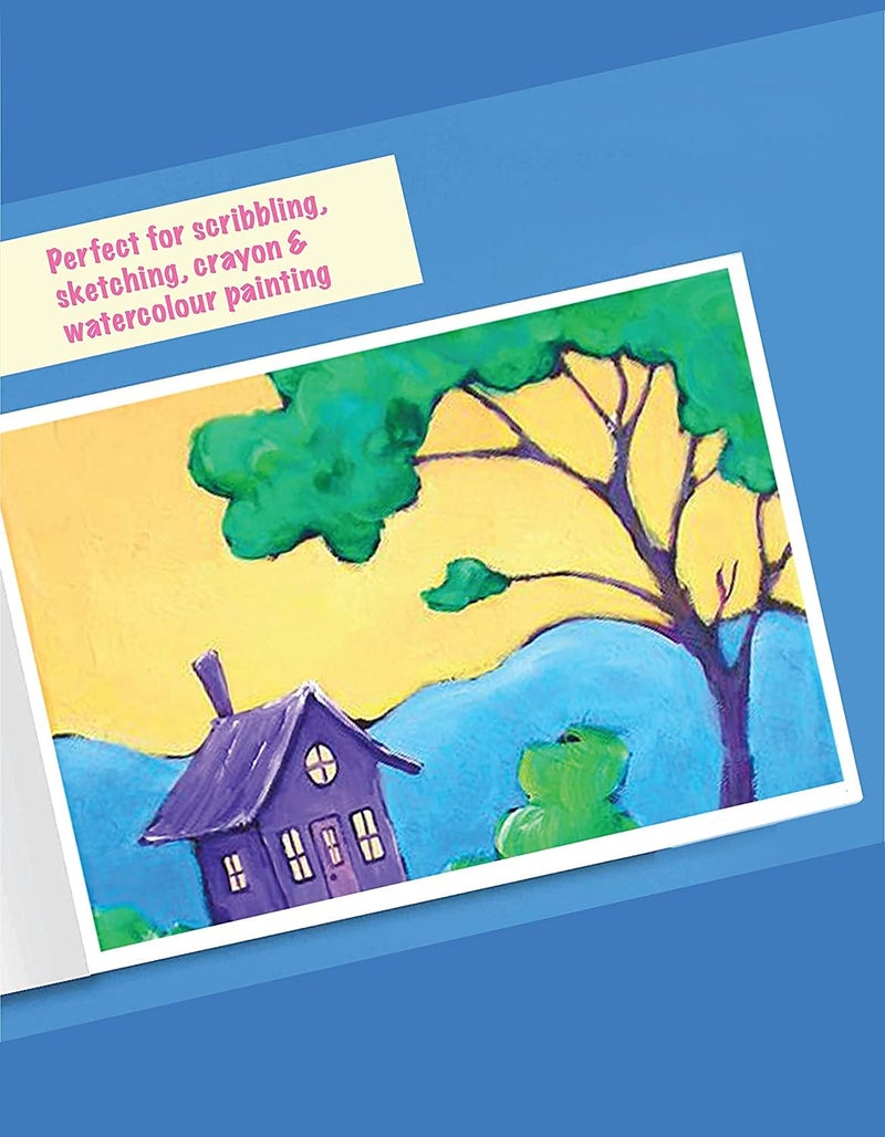 TARGET PUBLICATIONS Drawing Book - Standard Size, 34.5 x 24 cm Approx, 34 White Blank Unruled Page Plain Sketch Pad for Kids | Soft Cover Drawing Sheets for Kids | Painting, Colouring, Sketching | Set of 12 - Image 4