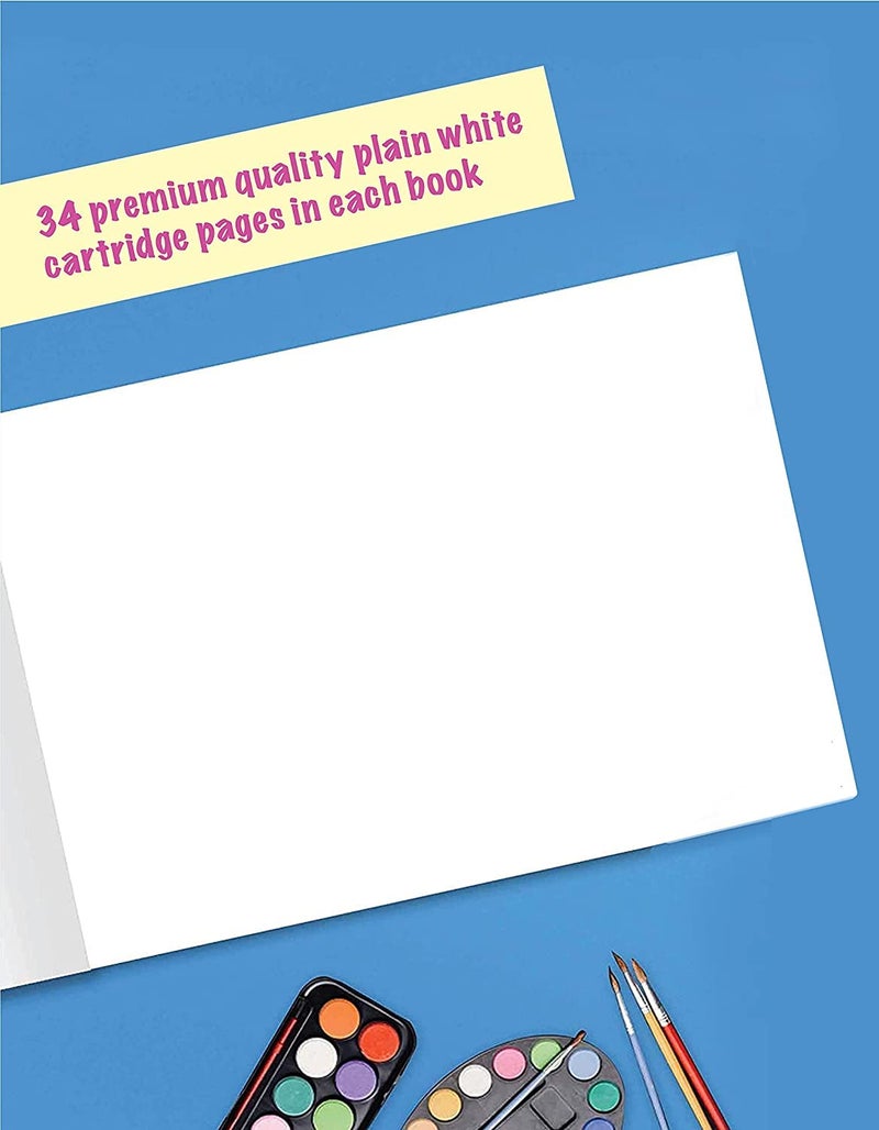 TARGET PUBLICATIONS Drawing Book - Standard Size, 34.5 x 24 cm Approx, 34 White Blank Unruled Page Plain Sketch Pad for Kids | Soft Cover Drawing Sheets for Kids | Painting, Colouring, Sketching | Set of 12 - Image 2