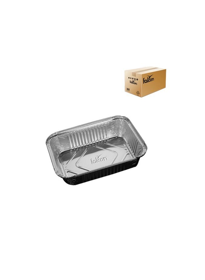 Falconpack Disposable Aluminium Food Storage Container Rectangle 8389 With Lid 212X150X49mm
