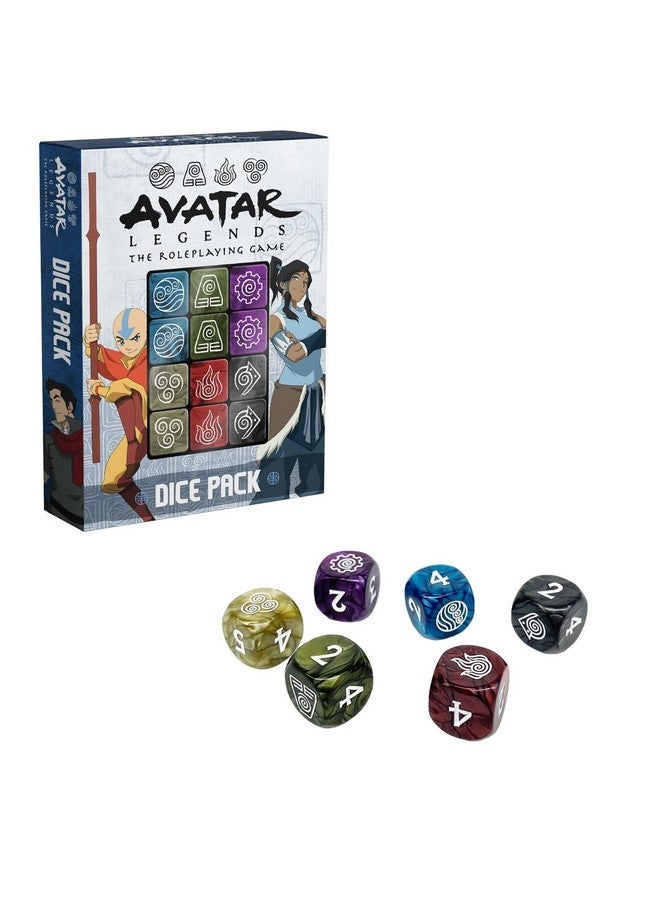 Magpie Games Dice Pack - Avatar Legends: The Roleplaying Game, 12 Six-Sided Dice Set, Engraved with Bending & Training Symbols, Pearlescent Colors, RPG Tabletop Accessory - Image 2