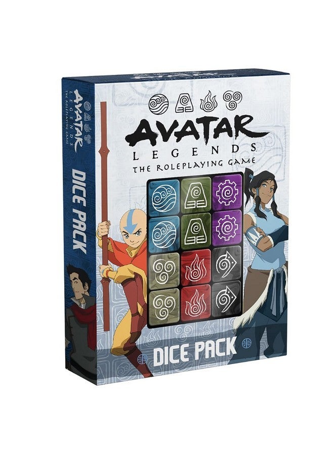 Magpie Games Dice Pack - Avatar Legends: The Roleplaying Game, 12 Six-Sided Dice Set, Engraved with Bending & Training Symbols, Pearlescent Colors, RPG Tabletop Accessory - Image 1
