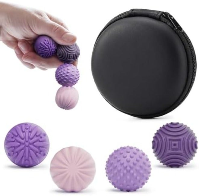 luckdoor Silicone Magnetic Balls Fidget Toys for Adults & Teens,4PCS Stress Relief Sensory Toys for Autism ADHD Anxiety,Fun Textures Gadgets,Office Desk Toy,Stocking Stuffers for Women Men Teen  Gift