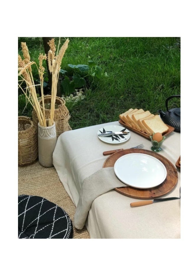 ميكسد نسيج | غطاء طاولة قماش كتان عضوي خام 160 × 300 سم - Image 1