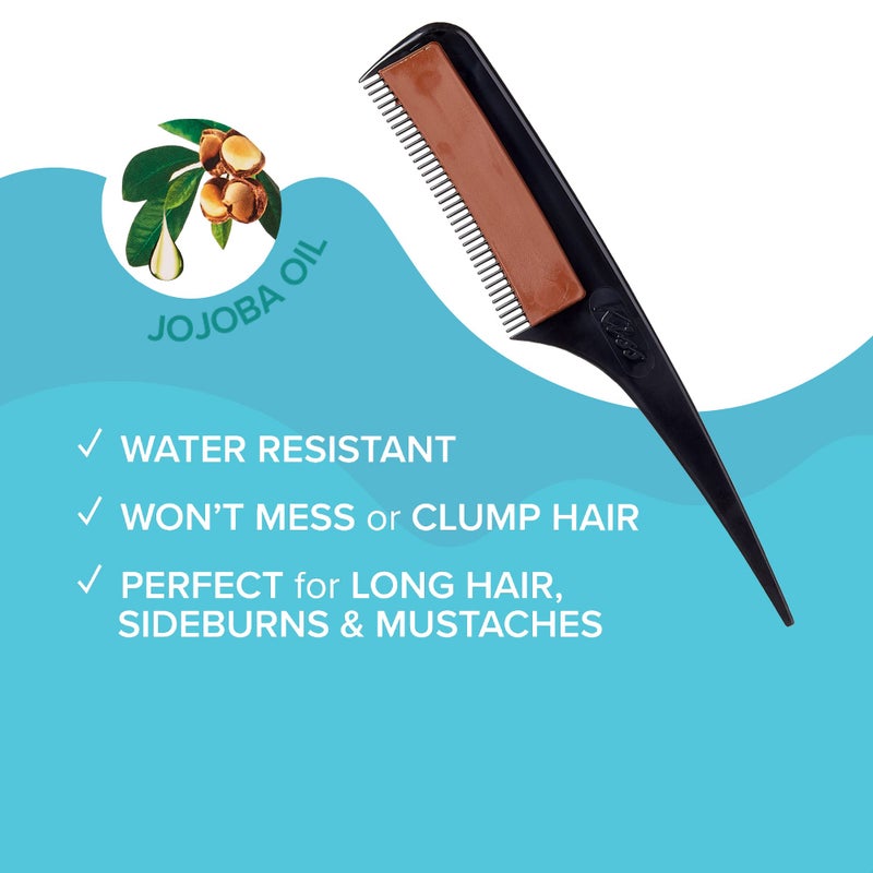 RED by Kiss Quick Cover Root Touch Up Comb Type Water-Resistant Temporary Gray Concealer Cover Up Brush for Hair and Beard (Brown) - Image 3