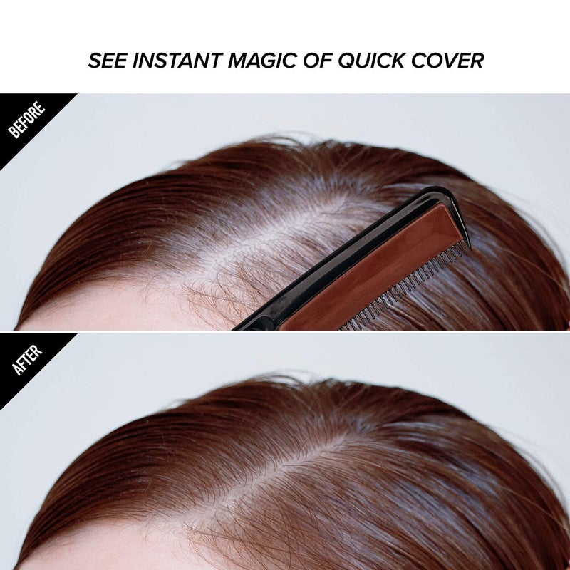 RED by Kiss Quick Cover Root Touch Up Comb Type Water-Resistant Temporary Gray Concealer Cover Up Brush for Hair and Beard (Brown) - Image 4