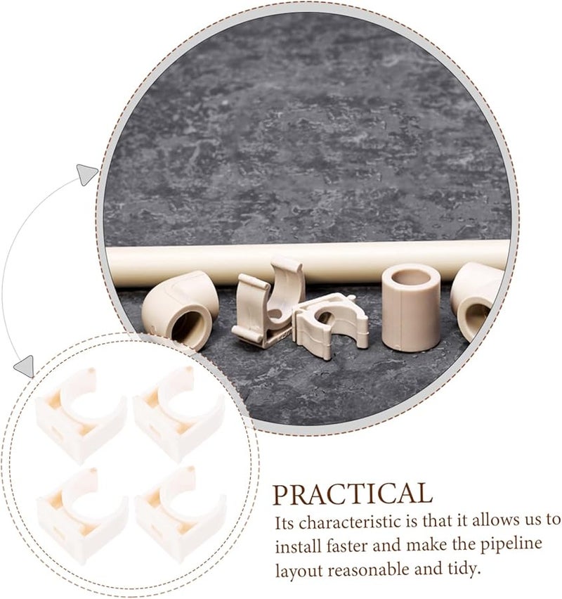 White U Shaped Pipe Clamps 200 Pcs 2 2x2x1 5cm Lightweight Portable Tube Support - Image 4