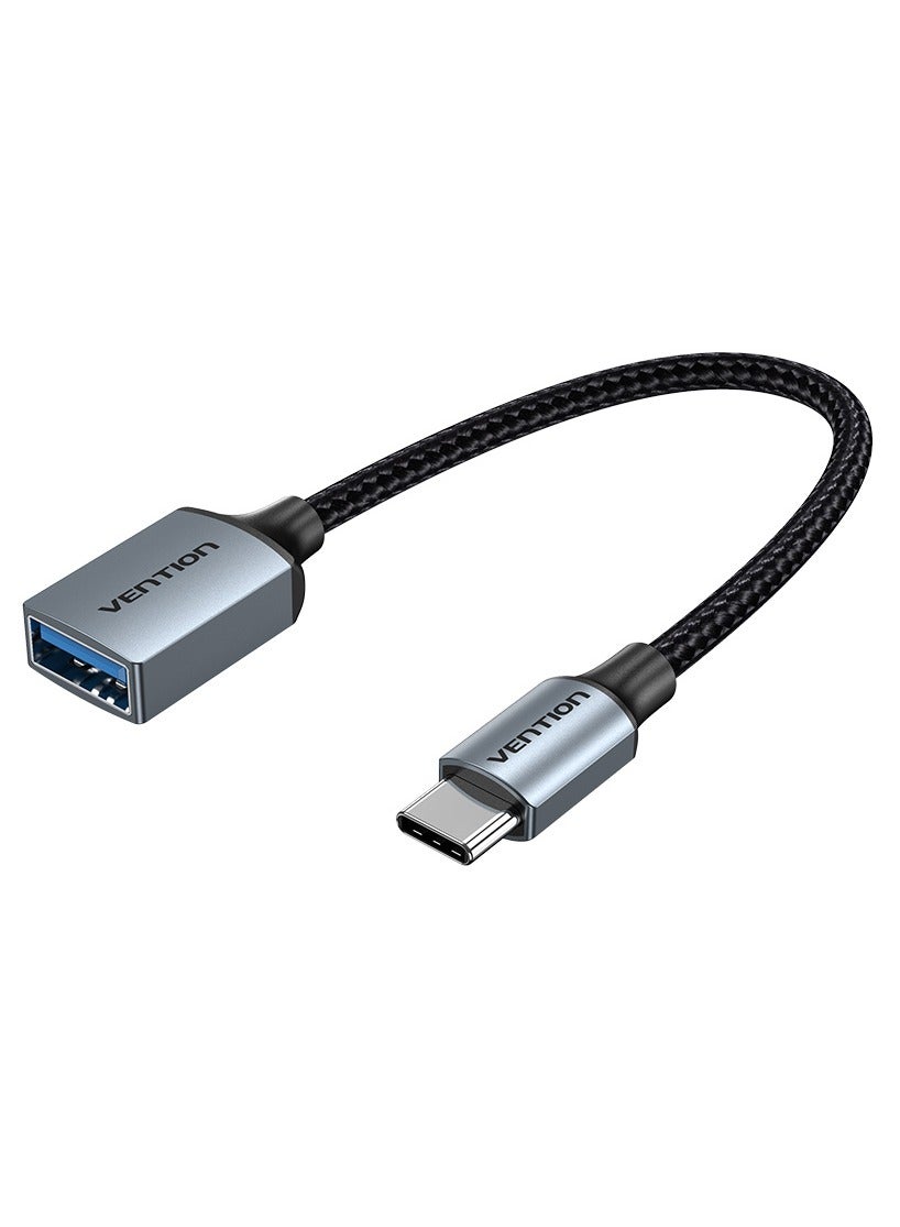 Vention USB 3.0 C Male to A Female OTG Cable 0.15M Gray Aluminum Alloy Type