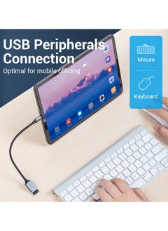 VENTION Vention USB 3.0 C Male to A Female OTG Cable 0.15M Gray Aluminum Alloy Type  - Image 4
