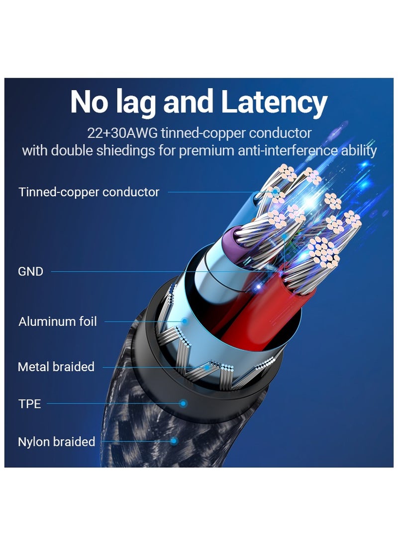 VENTION - Vention USB 3.0 C Male to A Female OTG Cable 0.15M Gray Aluminum Alloy Type - Image 1