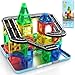 ORZbb Mini Magnetic Tiles Road with Case Toddler Travel Toys Trip Essentials Set Magnetic Building Blocks Toys for 3 4 5 Year Old Boys Girls Montessori Sensory Learning Easter Birthday Gifts - Image 2