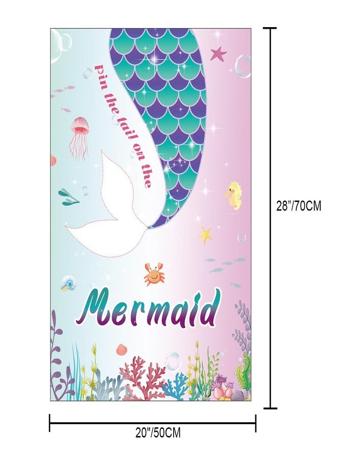 تي-أنتريكس لعبة "ثبّت الذيل على حورية البحر" من تي-أنتريكس - لعبة حفلات حورية البحر للبنات مع ملصق مقاس 21 × 28 بوصة، وملصقات ذيول قابلة لإعادة الاستخدام، ولوازم حفلات للأطفال والفتيات، ومجموعات هدايا حفلات أعياد الميلاد. - Image 3