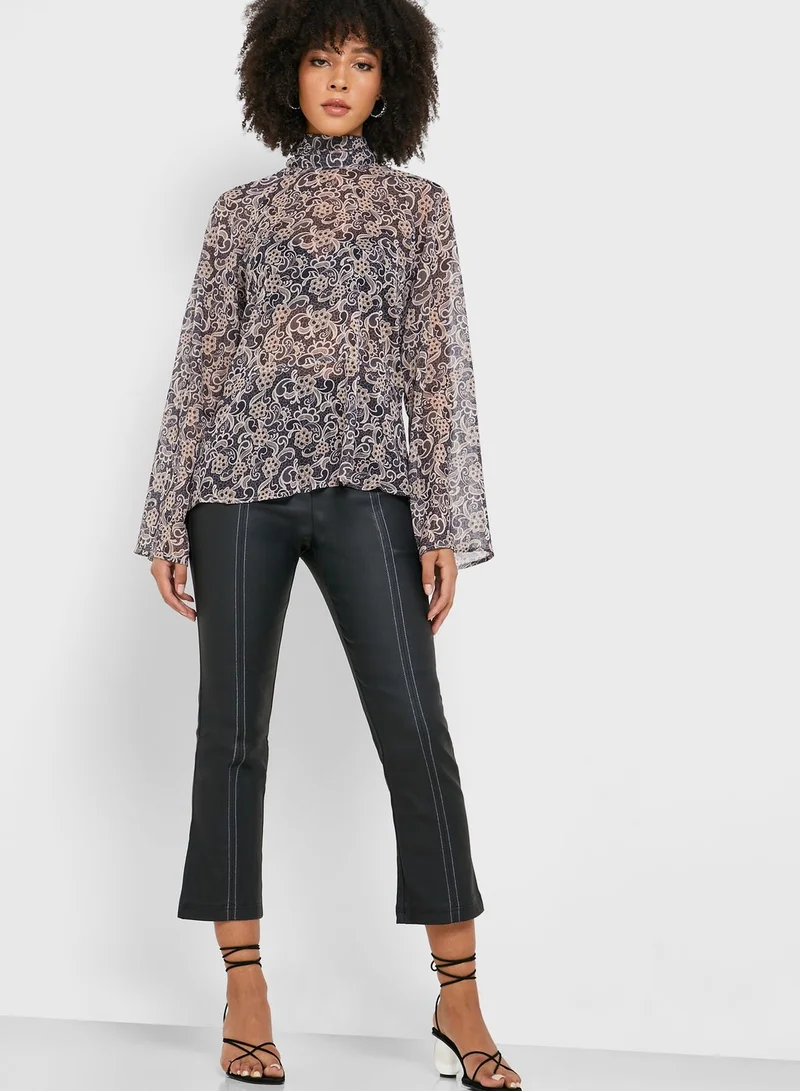 LOST INK High Neck Printed Top