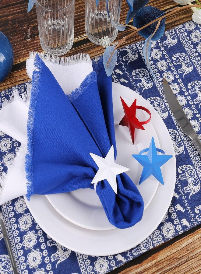 Wonlex Patriotic Napkin Rings Set of 6, Star Napkin Ring Holders for Independence Day, Flag Day Serviette Buckle Holder, 4th of July Party Decorations (Star) - Image 4
