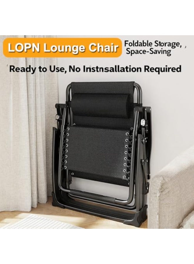 هيومان جوي كرسي قابل للطي، كرسي استرخاء، كرسي استرخاء بتقنية انعدام الجاذبية مع مسند رأس، كرسي طويل قابل للطي للاستخدام المزدوج في الحديقة/المكتب/استراحة الغداء/القيلولة/التشمس/الفناء/الشاطئ/التراس/المسبح - Image 4