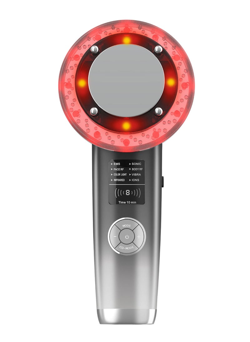 جهاز تنحيف الجسم وتحفيز العضلات الكهربائية 8 في 1، مدلك بالموجات فوق الصوتية، جهاز علاج حراري لتجميل الوجه بالأشعة تحت الحمراء لتخفيف الوزن وتجديد شباب البشرة - Image 2