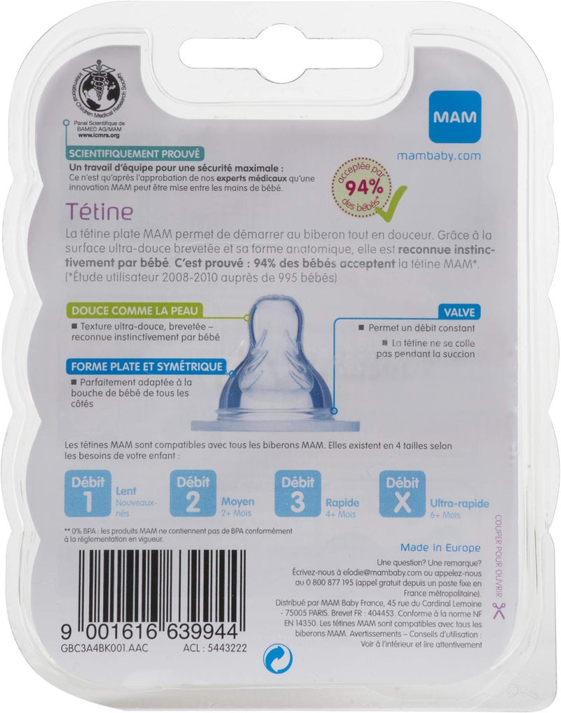 MAM Anatomic Dummy 1 Slow Flow - Silicone - Pack of 2 - Transparent - Image 3