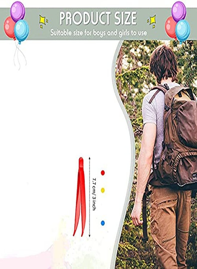 RORANIC 12 Count Plastic Tweezers for Kids,Science Nature Observation Tools for Students Spring Outing (Yellow Blue and Red) - Image 4